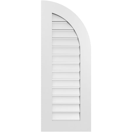 Ekena Millwork Quarter Round Top Right Surface Mount PVC Gable Vent w/ 3-1/2"W x 1"P Standard Frame, 16"W x 42"H GVPQR16X4201SF